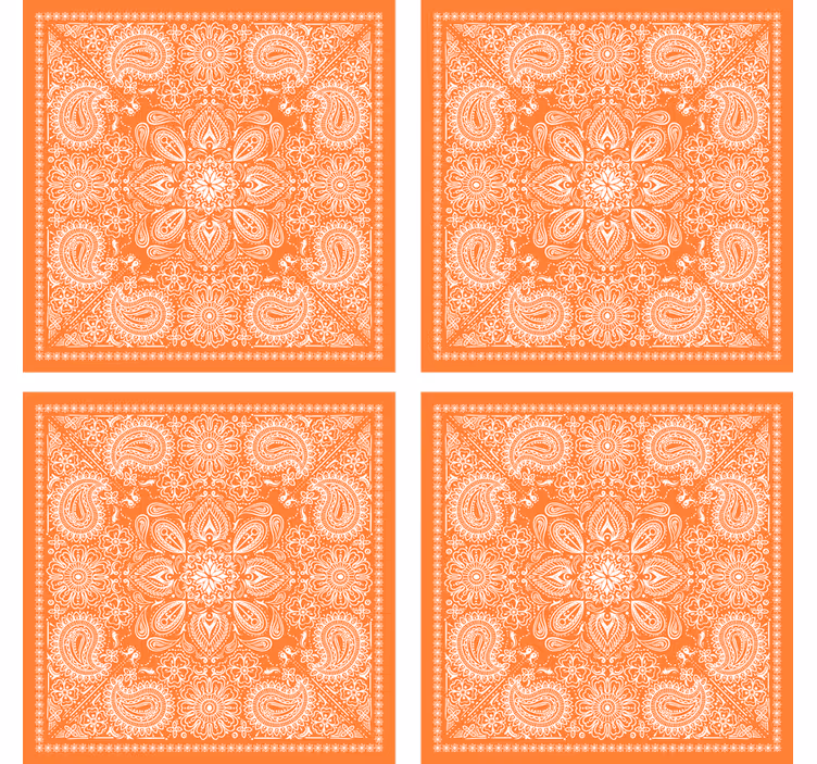 Texture coasters detailed paisley design - TenStickers