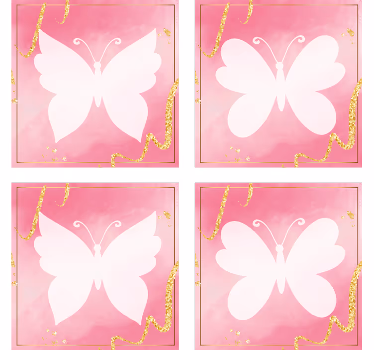 Modern coasters graceful butterfly design - TenStickers