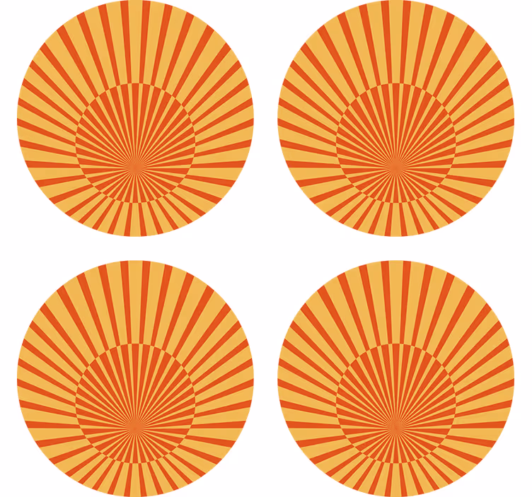 Texture coasters radiant sunburst design - TenStickers