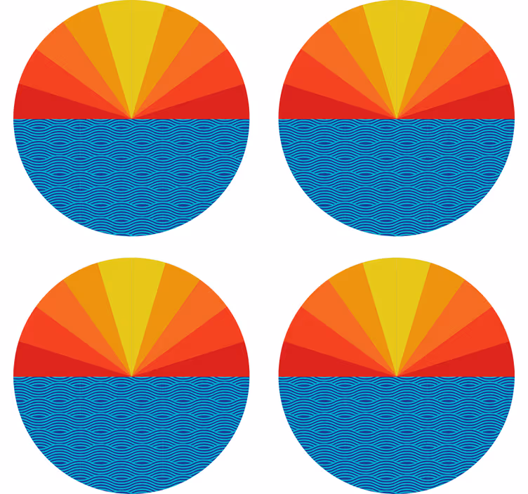 Geek coasters vibrant geometric circle design - TenStickers