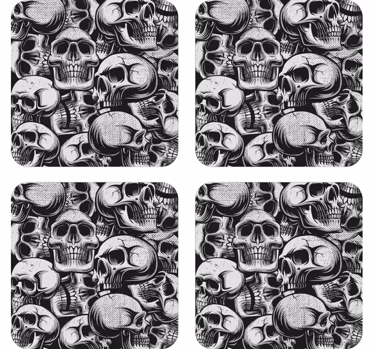 Black and white skull  halloween coaster - TenStickers
