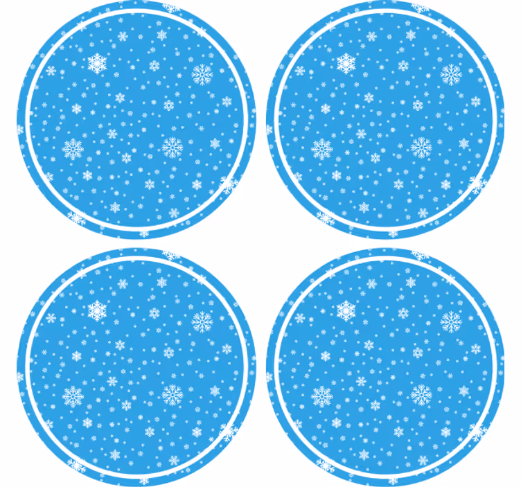 Christmas coasters snowflake pattern round - TenStickers