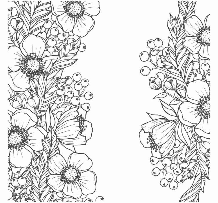 Texture coasters floral outline designs - TenStickers