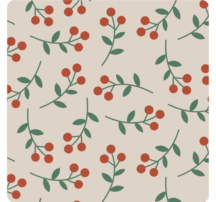 Texture coasters berry branch designs - TenStickers