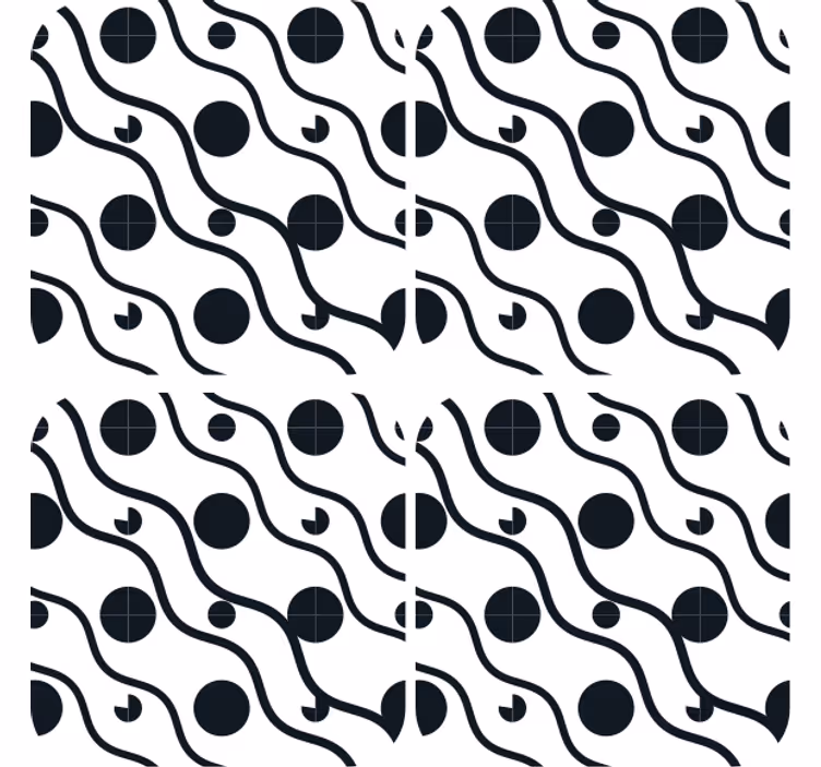 Texture coasters wavy pattern with circles - TenStickers