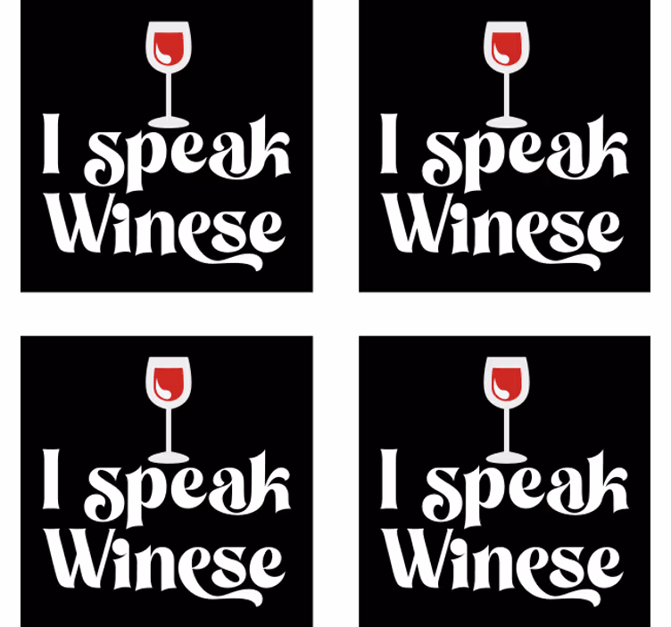 Beer mats with wine glass humor - TenStickers
