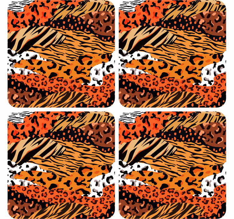 Texture coasters with bold animal designs - TenStickers