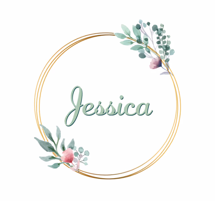 Personalisable coasters with floral name design - TenStickers