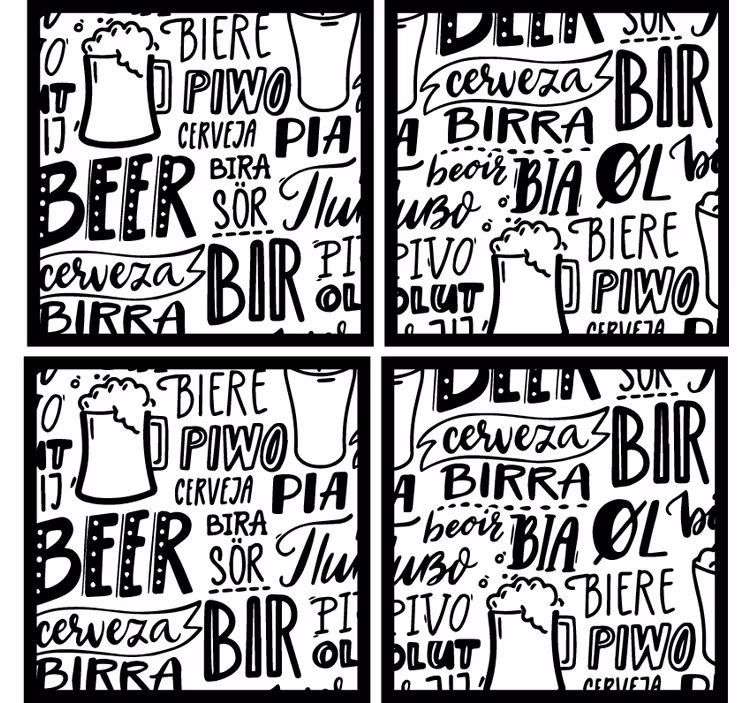 Beer written in several languages beer mats - TenStickers