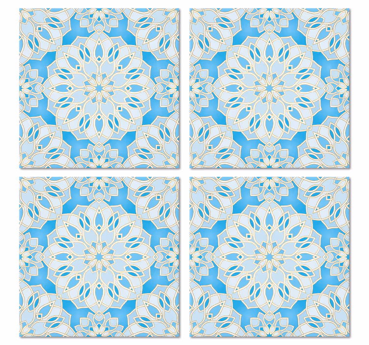 Texture coasters intricate blossom design - TenStickers