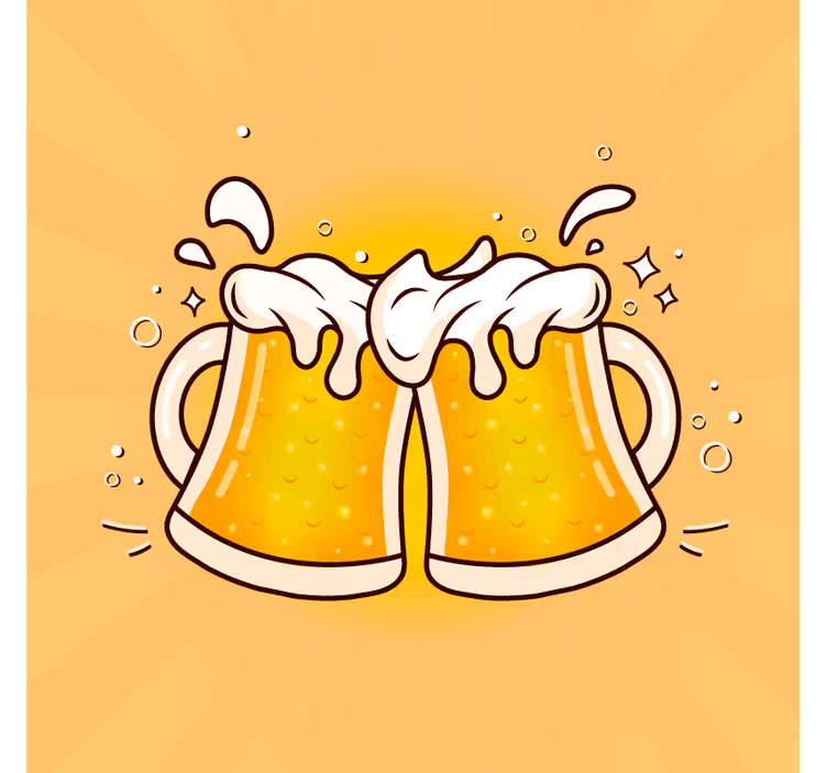 Beer mats for toasting with beer mugs - TenStickers