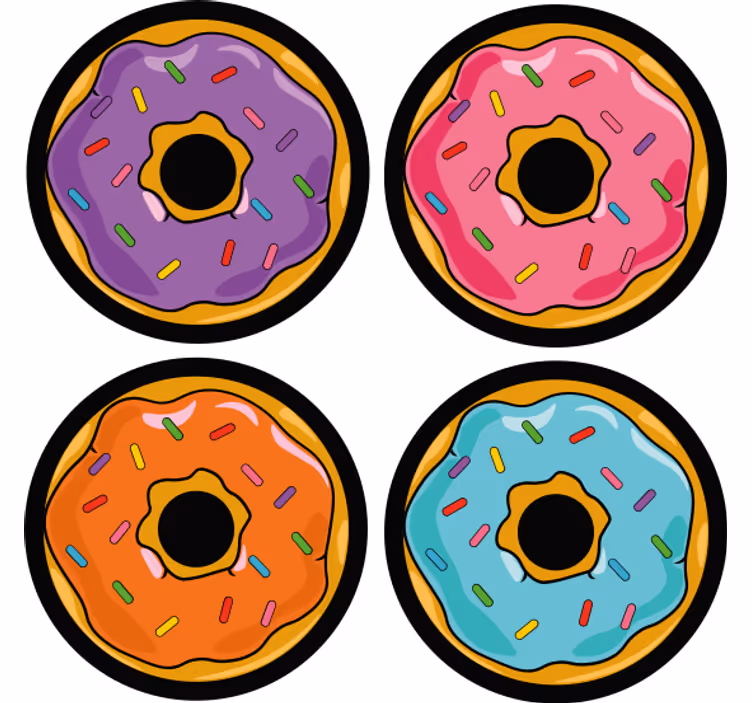 Geek coasters colorful sprinkled delights - TenStickers