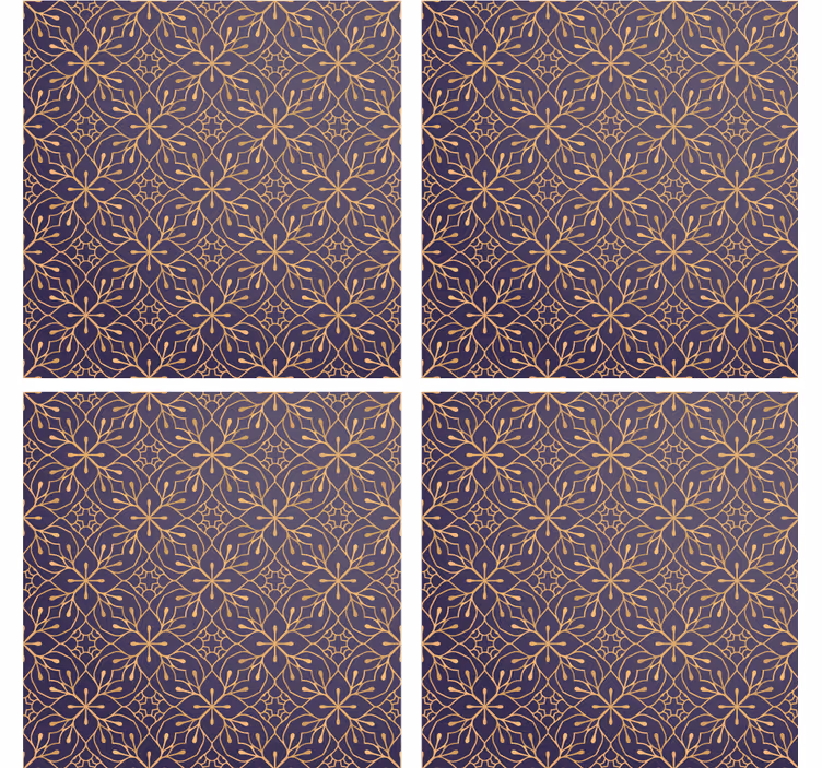 Texture coasters in floral print design - TenStickers