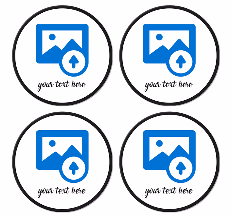 Custom image with text personalised coasters - TenStickers