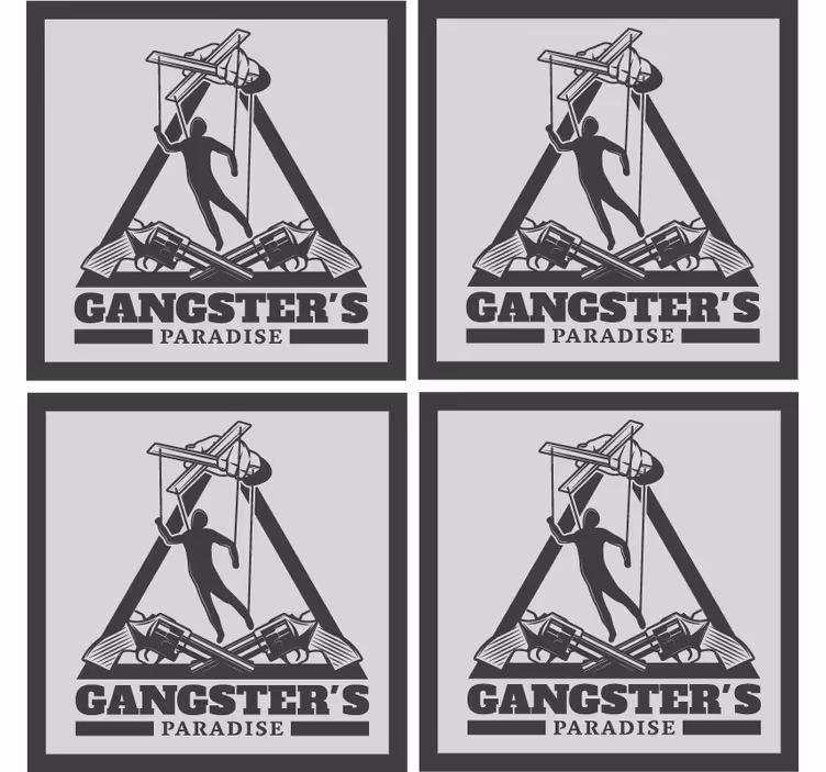 Beer mats with gangster-themed design - TenStickers