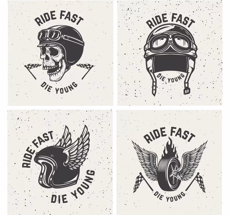 Skull with Racing Goggles geek coasters - TenStickers