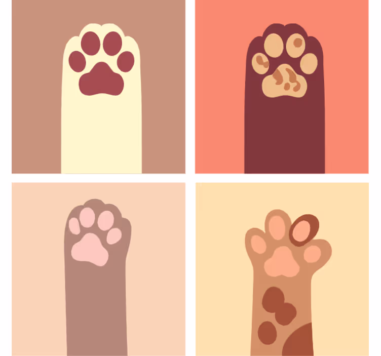 Geek coasters paw print designs - TenStickers