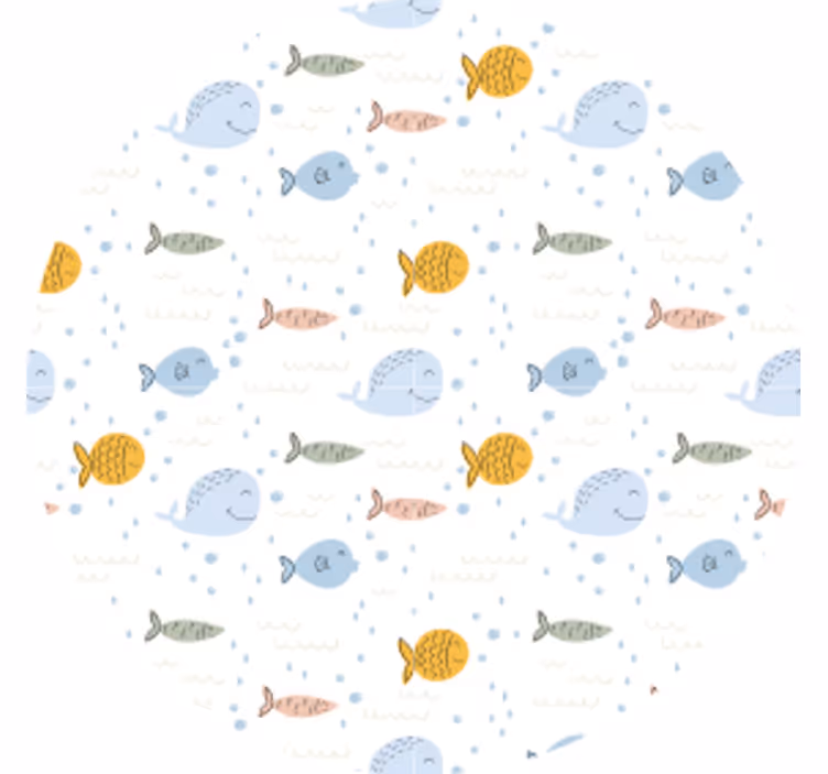 Geek coasters colorful fish pattern - TenStickers