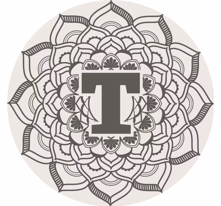 Beer mats floral monogram design - TenStickers