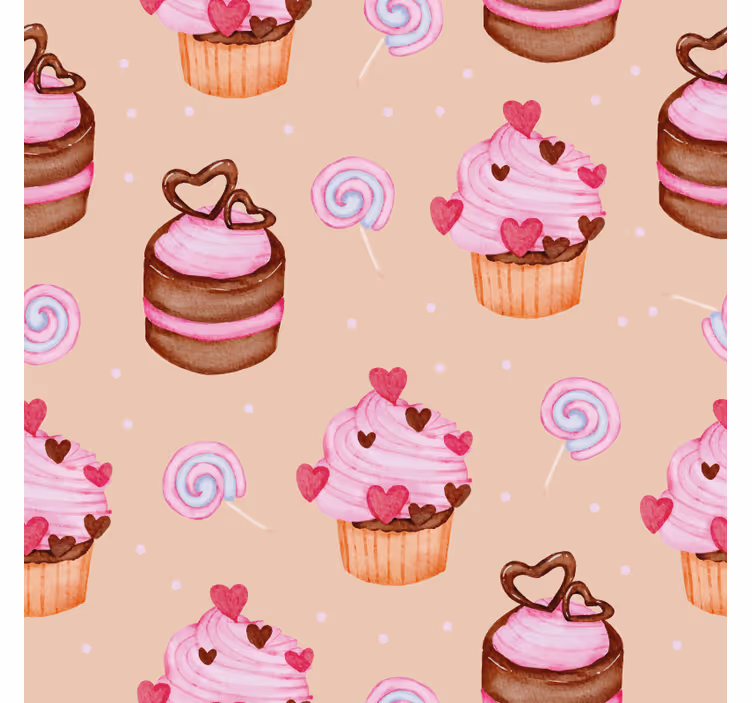 Personalisable coasters sweet cupcake design - TenStickers