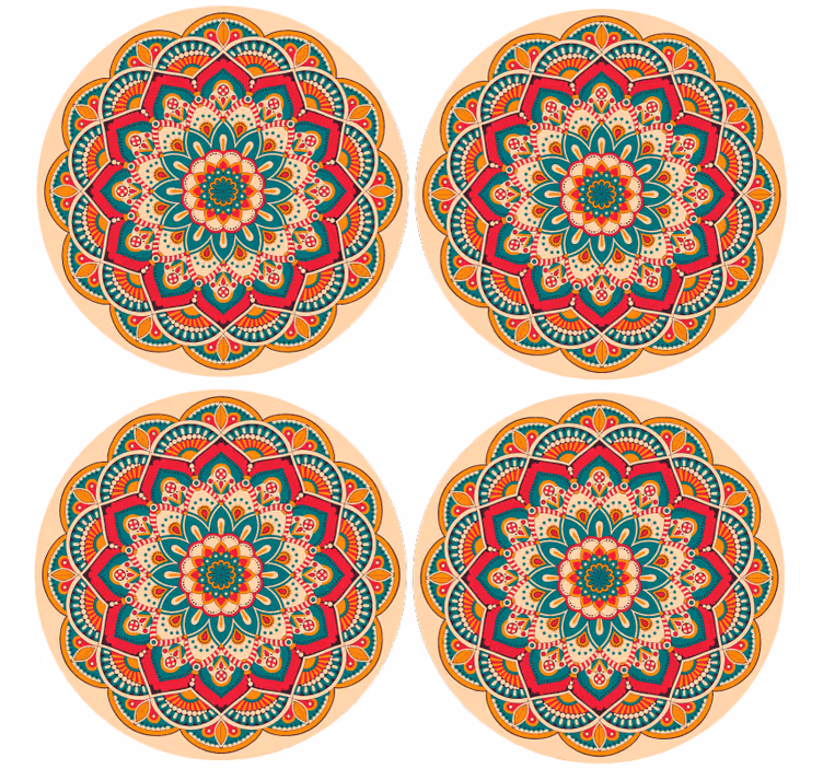 Modern coasters mandala patterned round shape - TenStickers