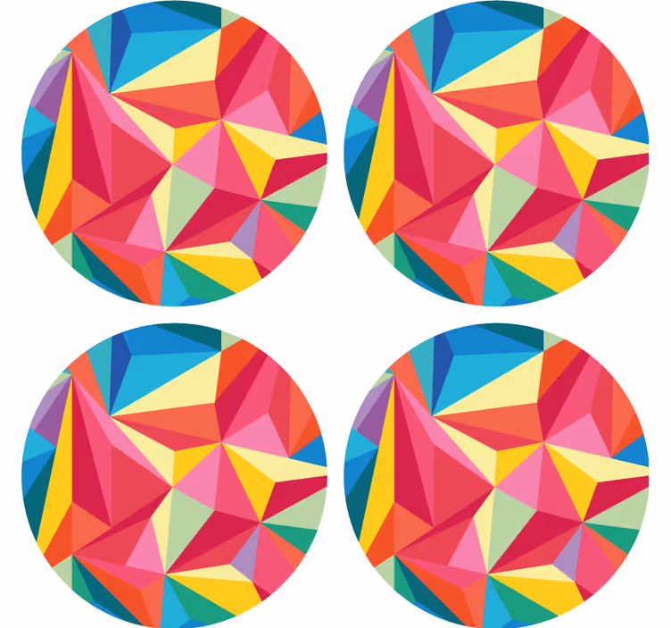 Texture coasters with colorful geometric designs - TenStickers
