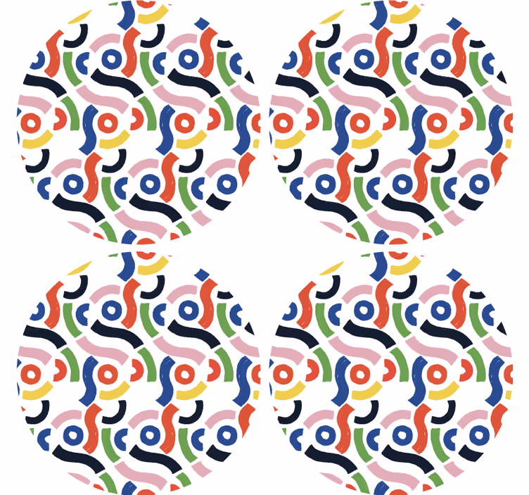 Texture coasters in vibrant abstract designs - TenStickers