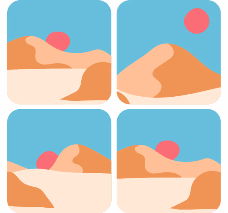 Modern coasters inspired by desert landscape - TenStickers