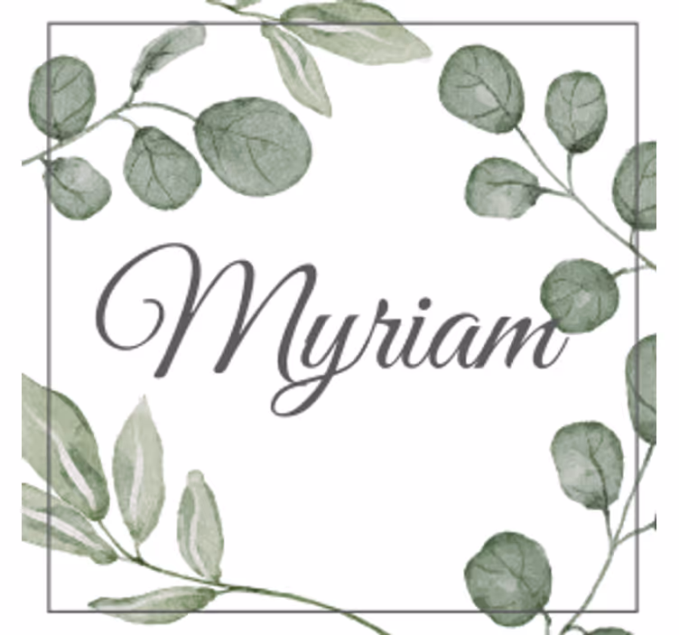 Eucalyptus watercolor card with name coasters - TenStickers