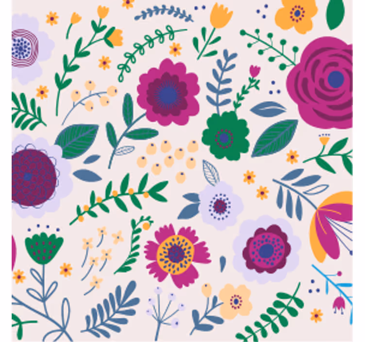 Geek coasters colorful floral arrangement - TenStickers