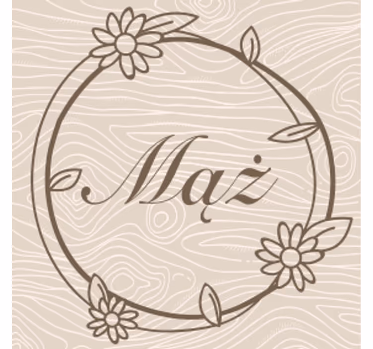 Personalised coasters floral frame monogram - TenStickers