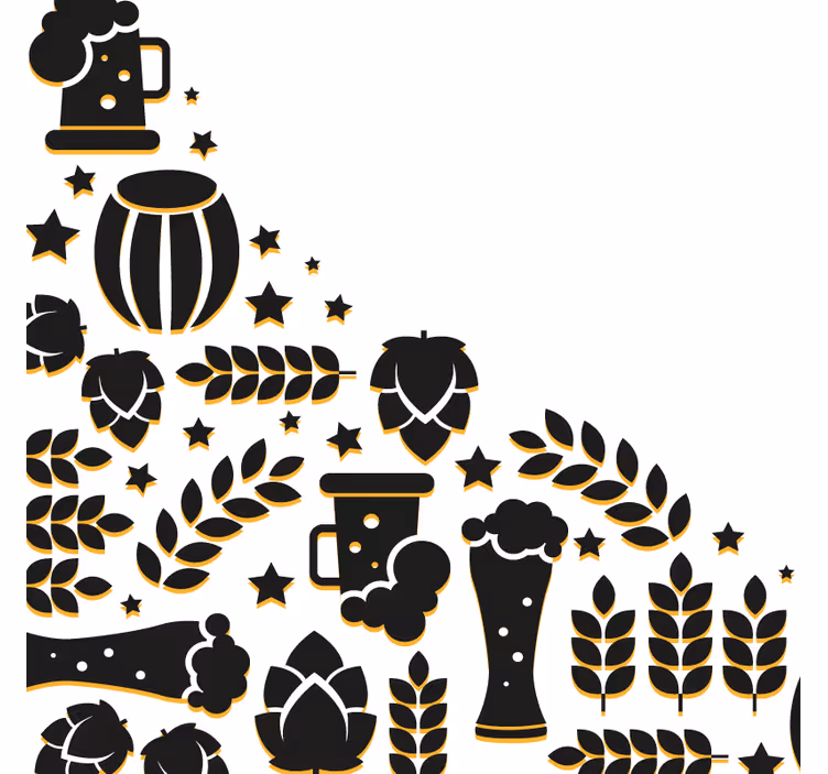 Beer elements composition beer mats - TenStickers