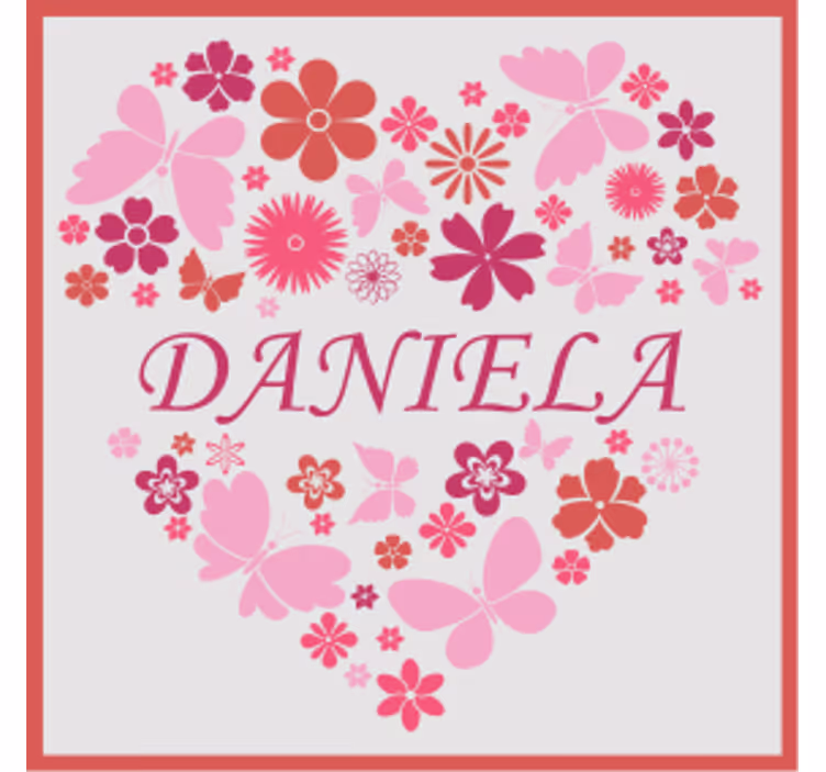 Personalisable coasters heart floral design - TenStickers