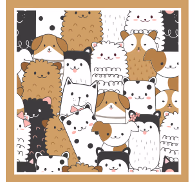 Geek coasters cute animal faces design - TenStickers