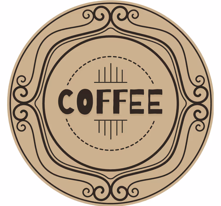 Personalisable coasters elegant coffee round logo - TenStickers