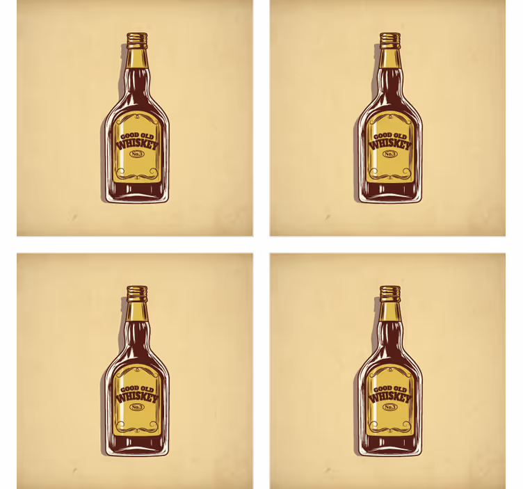 Beer mats for the classic whiskey bottle - TenStickers