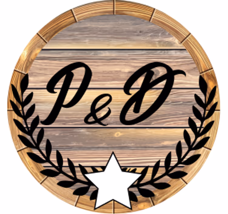 Personalised coasters wooden barrel initials - TenStickers