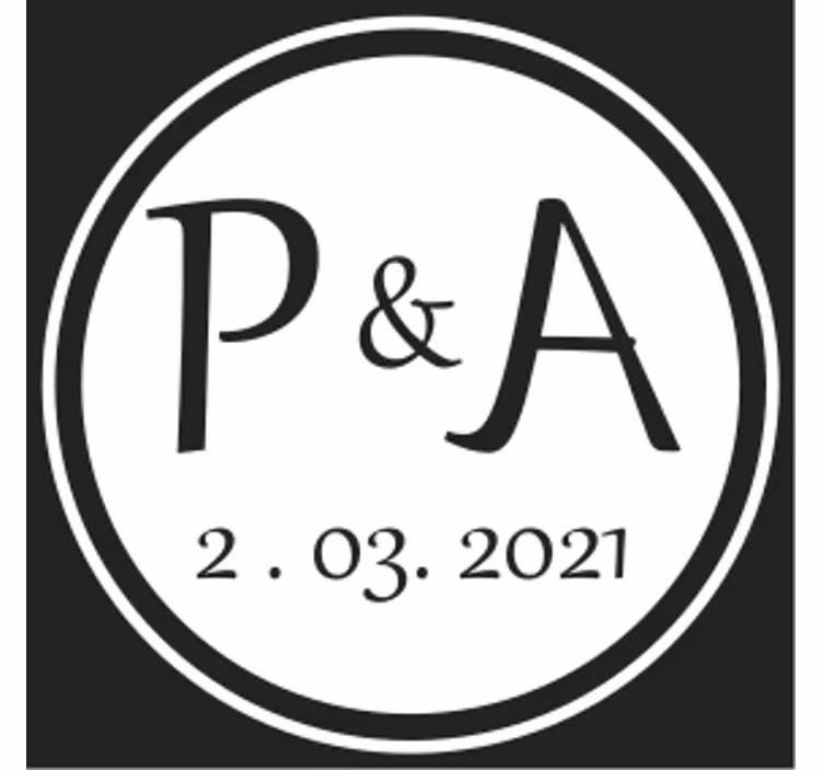 Personalisable coasters with monogram initials set - TenStickers