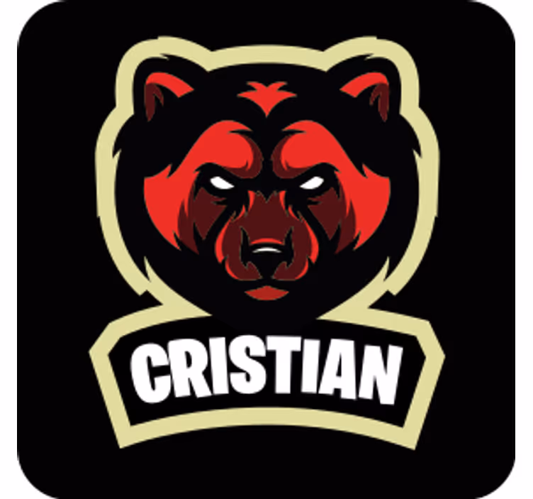 Text coasters bear emblem with name - TenStickers