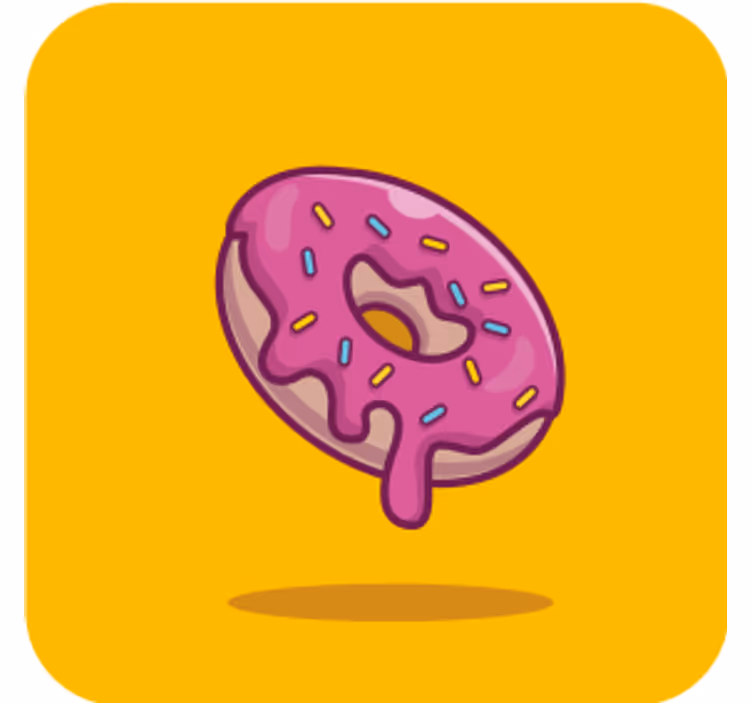 Cartoon pink donut geek coasters - TenStickers