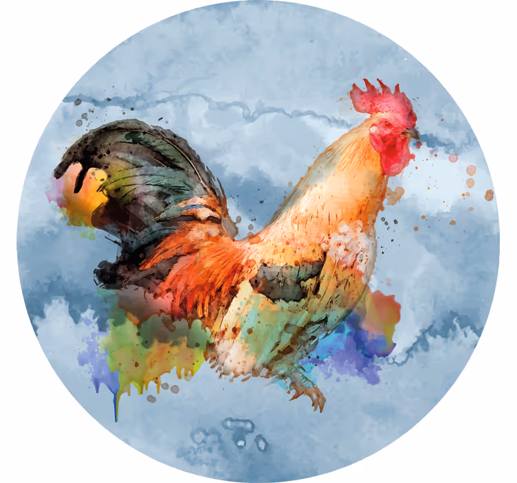 Geek coasters vibrant rooster design - TenStickers