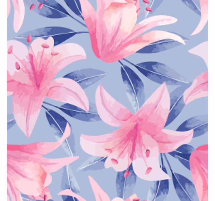 Texture coasters floral design with pink lilies - TenStickers