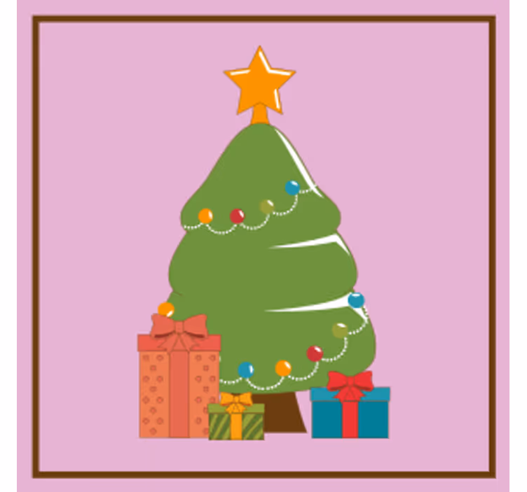 Christmas coasters for decorative christmas tree gifts - TenStickers