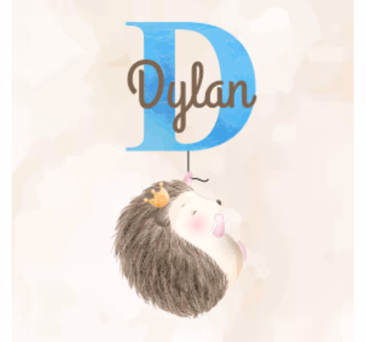 Personalisable coasters hedgehog in brown font - TenStickers