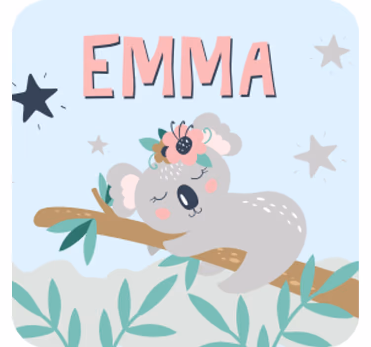 Personalised coasters with cute koala illustration - TenStickers