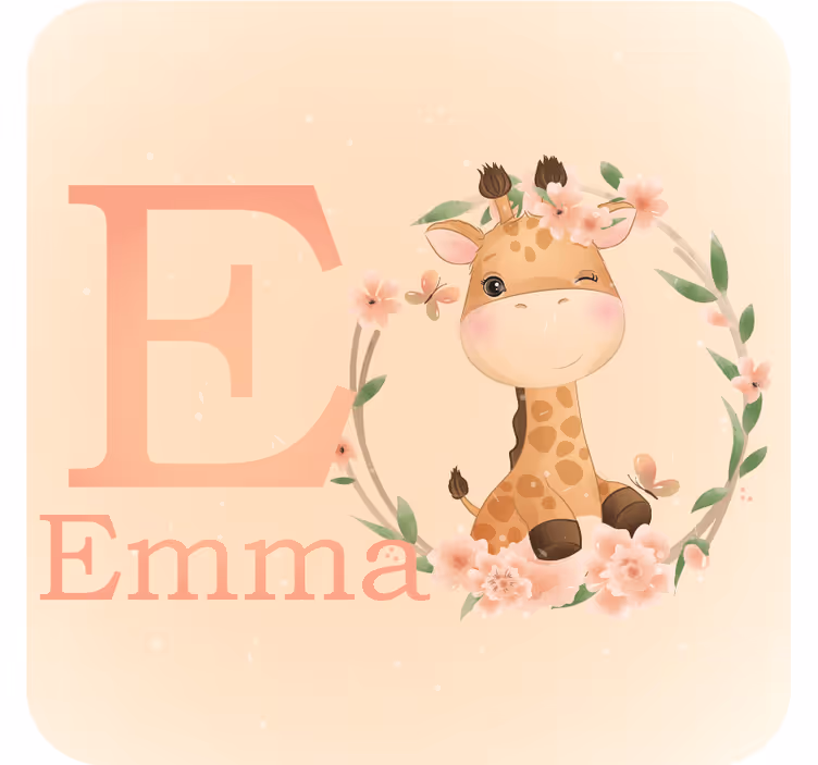 Personalisable coasters cute giraffe design - TenStickers
