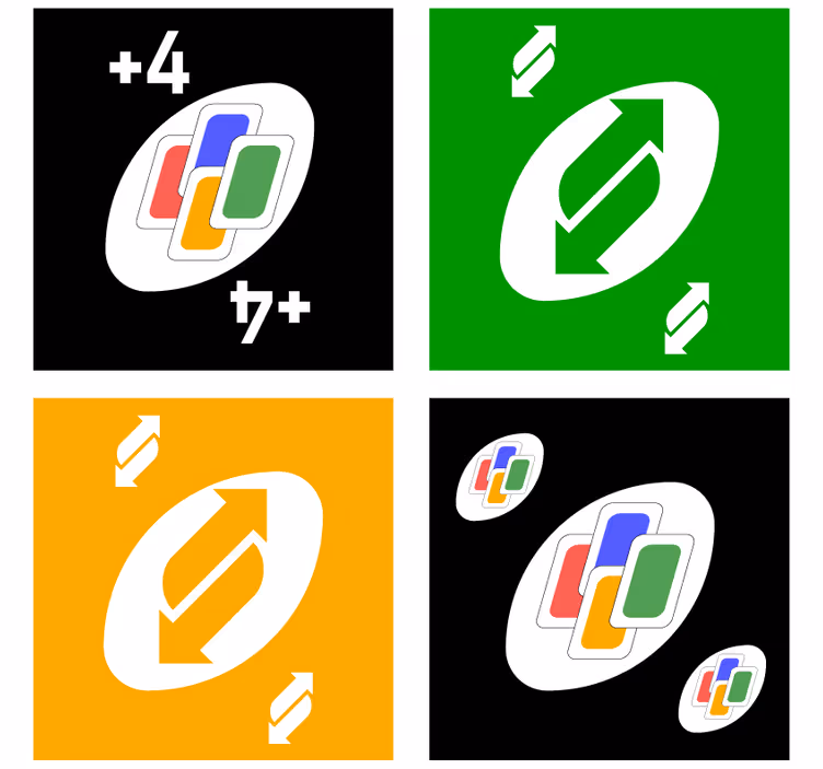 UNO color cards designs  geek coasters - TenStickers