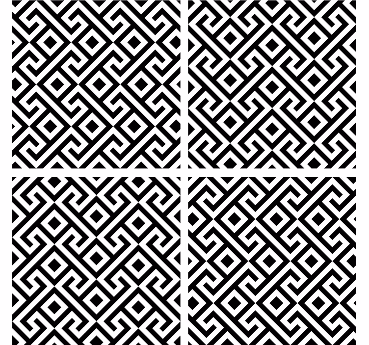 Texture coasters geometric black and white design - TenStickers