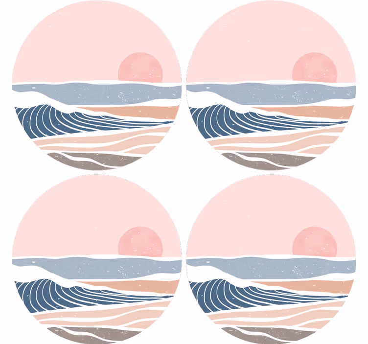 Gentle waves and sunrise texture coasters - TenStickers