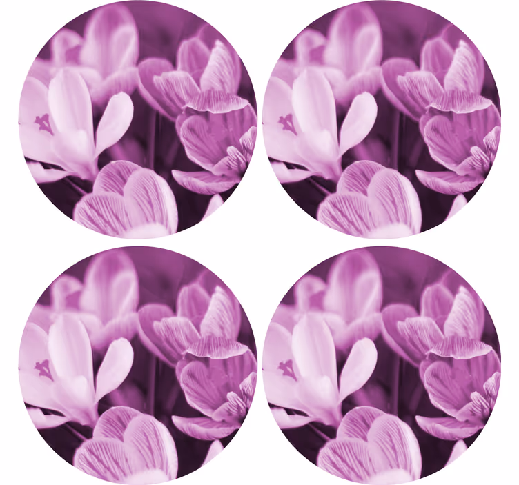 Texture coasters with lively floral design - TenStickers